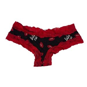 Victoria's Secret Red and Black Lace Panties
